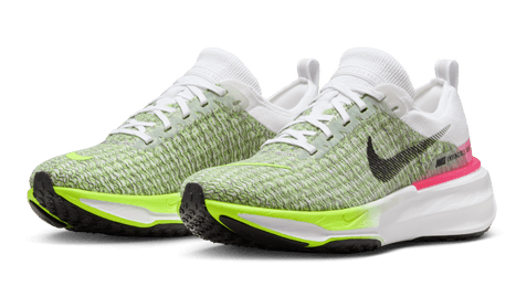Nike Men's Invincible Run 3 100-WHITE/BLACK-VOLT-HYPER PINK